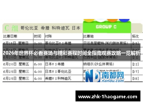 2026年世界杯必看赛场与精彩赛程时间全指南观赛攻略一览解析